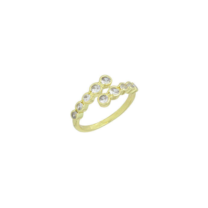 Round Dots CZ Adjustable Ring