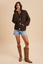 Load image into Gallery viewer, Mocha Brown Darling Cable Knit Cardigan