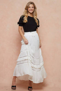 Boho White Maxi Skirt