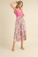 Load image into Gallery viewer, Sunny Floral Mixed Media Midi Dress