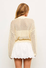 Load image into Gallery viewer, Cream Crochet Zip Up Cardigan
