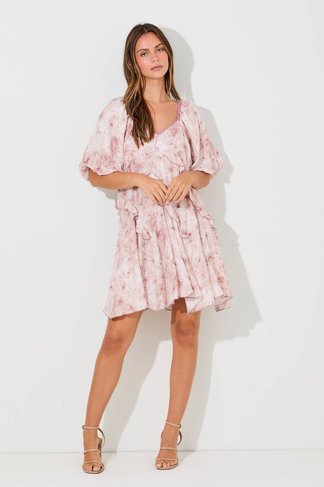 Demure Pastel Pink Floral Dress