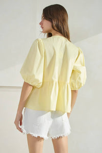 Butter Yellow Poplin Top