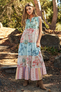 Florence Lace Floral Mix Maxi Dress
