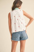 Load image into Gallery viewer, Lemon Embroidered Collar Top
