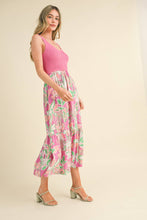 Load image into Gallery viewer, Sunny Floral Mixed Media Midi Dress