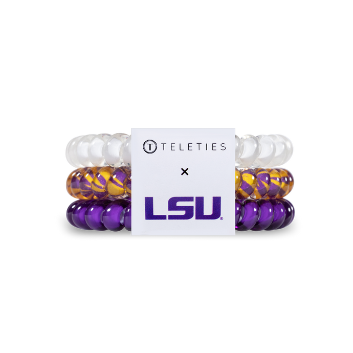 LSU - Small Spiral Hair Coils, Hair Ties, 3-pack