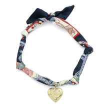 Load image into Gallery viewer, Scarf Necklace Navy Rose flower Locket