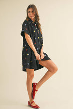 Load image into Gallery viewer, Fruitful Denim Embroidered Dress