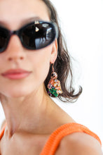 Load image into Gallery viewer, Flamingo Beaded Crystal Earrings