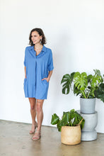 Load image into Gallery viewer, Classic Blue Shirt Dress