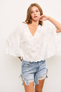 Joplin White Embroidered Tunic Top