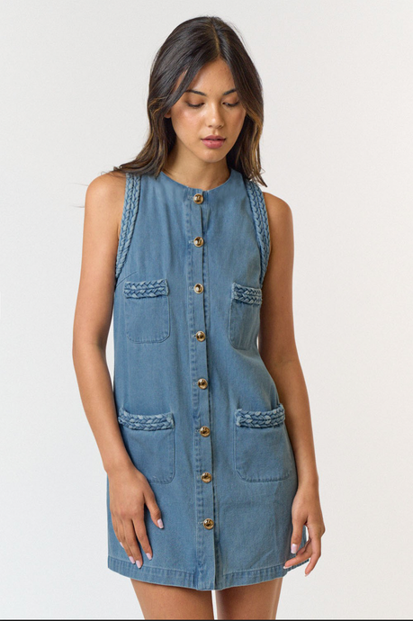 Stevie Braided Denim Dress