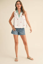 Load image into Gallery viewer, Lemon Embroidered Collar Top
