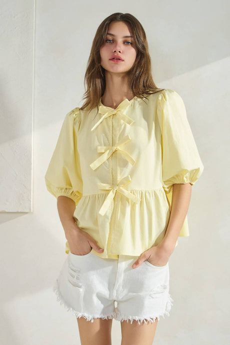 Butter Yellow Poplin Top