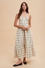 Load image into Gallery viewer, Grid Print Maxi Dress