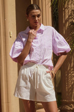 Load image into Gallery viewer, Lavender Poplin Striped Button Shirt