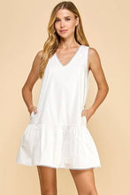 Load image into Gallery viewer, Red Dropped Waist Poplin Dress