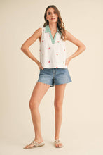 Load image into Gallery viewer, Lemon Embroidered Collar Top