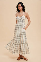 Load image into Gallery viewer, Grid Print Maxi Dress