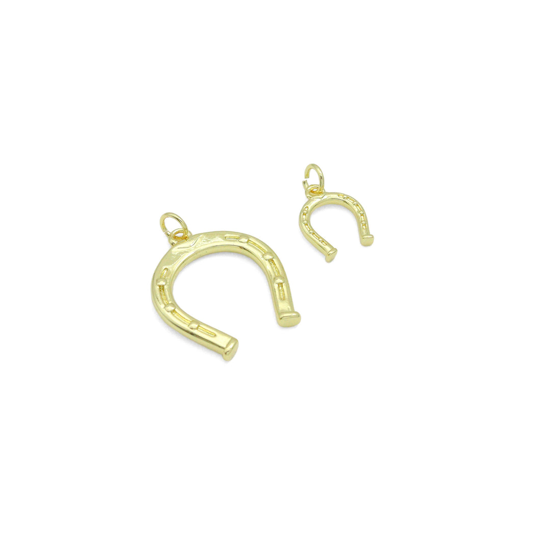 Gold Lucky Horse Shoe Charm 18K