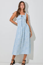 Load image into Gallery viewer, Soft Blue Floral Midi Dress