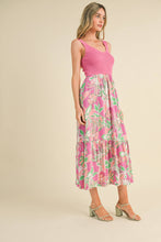Load image into Gallery viewer, Sunny Floral Mixed Media Midi Dress