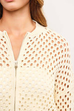 Load image into Gallery viewer, Cream Crochet Zip Up Cardigan