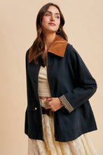 Load image into Gallery viewer, Taupe Corduroy Brown Collar Barn Jacket