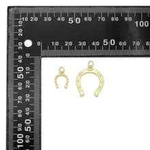 Load image into Gallery viewer, Gold Lucky Horse Shoe Charm 18K
