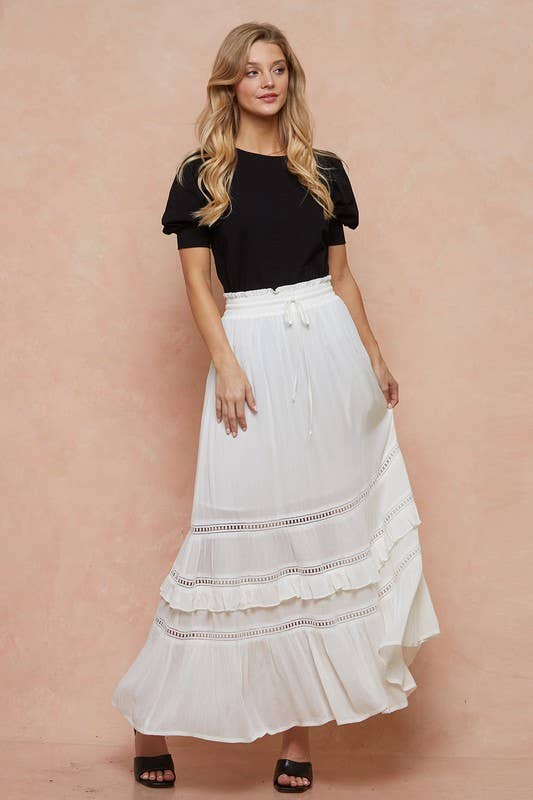 Boho White Maxi Skirt