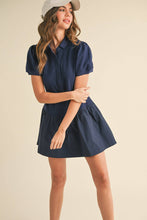 Load image into Gallery viewer, Polo Navy Mixed Media Romper