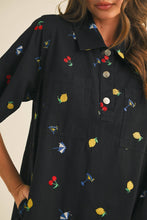 Load image into Gallery viewer, Fruitful Denim Embroidered Dress