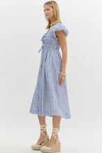 Load image into Gallery viewer, Betsy Blue Floral Midi Dress