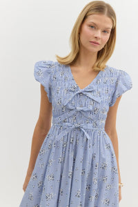 Betsy Blue Floral Midi Dress