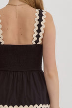 Load image into Gallery viewer, Black Ric Rac Midi Dress