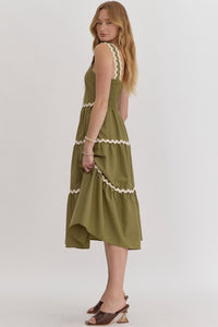 Fern Green Ric Rac Midi Dress