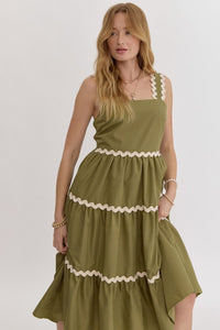 Fern Green Ric Rac Midi Dress