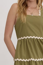 Load image into Gallery viewer, Fern Green Ric Rac Midi Dress