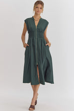 Load image into Gallery viewer, Hunter Green Zipper Dress