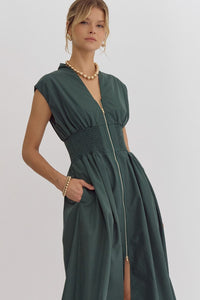 Hunter Green Zipper Dress