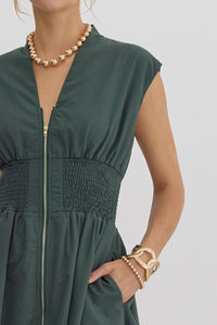 Hunter Green Zipper Dress