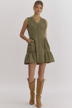 Load image into Gallery viewer, Autumn Olive Zipper Dress