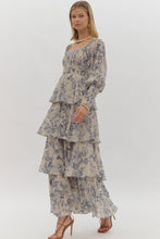 Load image into Gallery viewer, Romantic Dusty Blue Tiered Dress