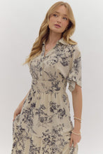 Load image into Gallery viewer, Ivory Charcoal Floral Dress