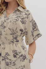 Load image into Gallery viewer, Ivory Charcoal Floral Dress