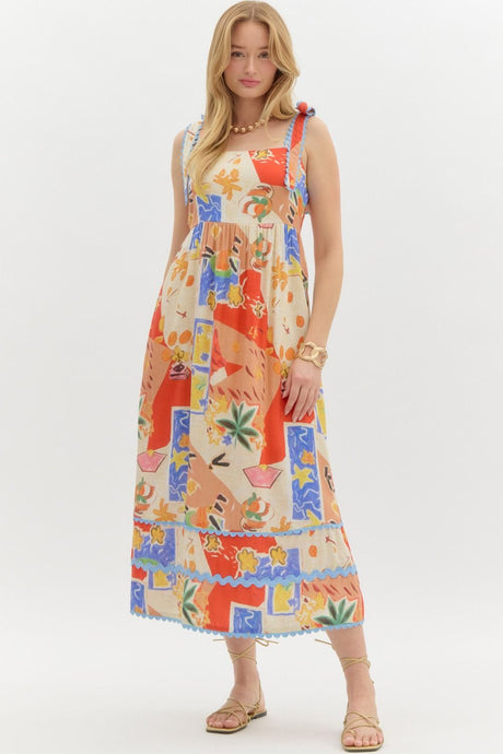 Paradise Print Midi Dress