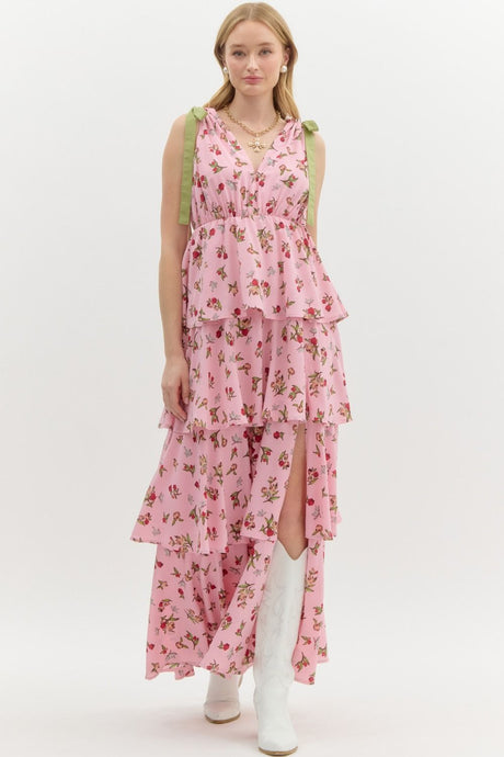 Love Shack Pink Floral Maxi Dress