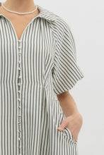 Load image into Gallery viewer, Classy Striped Button Front Dress