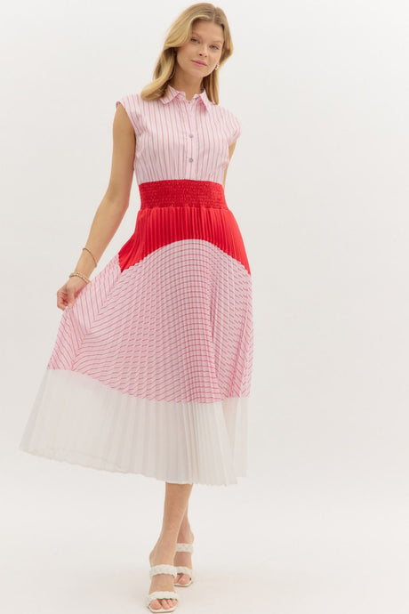 Office Party Red Stripe Dress